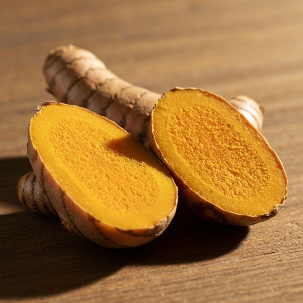 Friss kurkuma gyökér felmetszve
